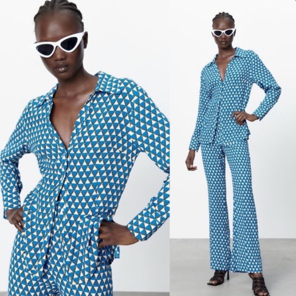 Zara Tops - Zara Geometric Print Set Top and Bottom